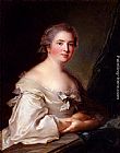 Jean Marc Nattier Canvas Paintings - Portrait Of A Lady Leaning On A Balustrade